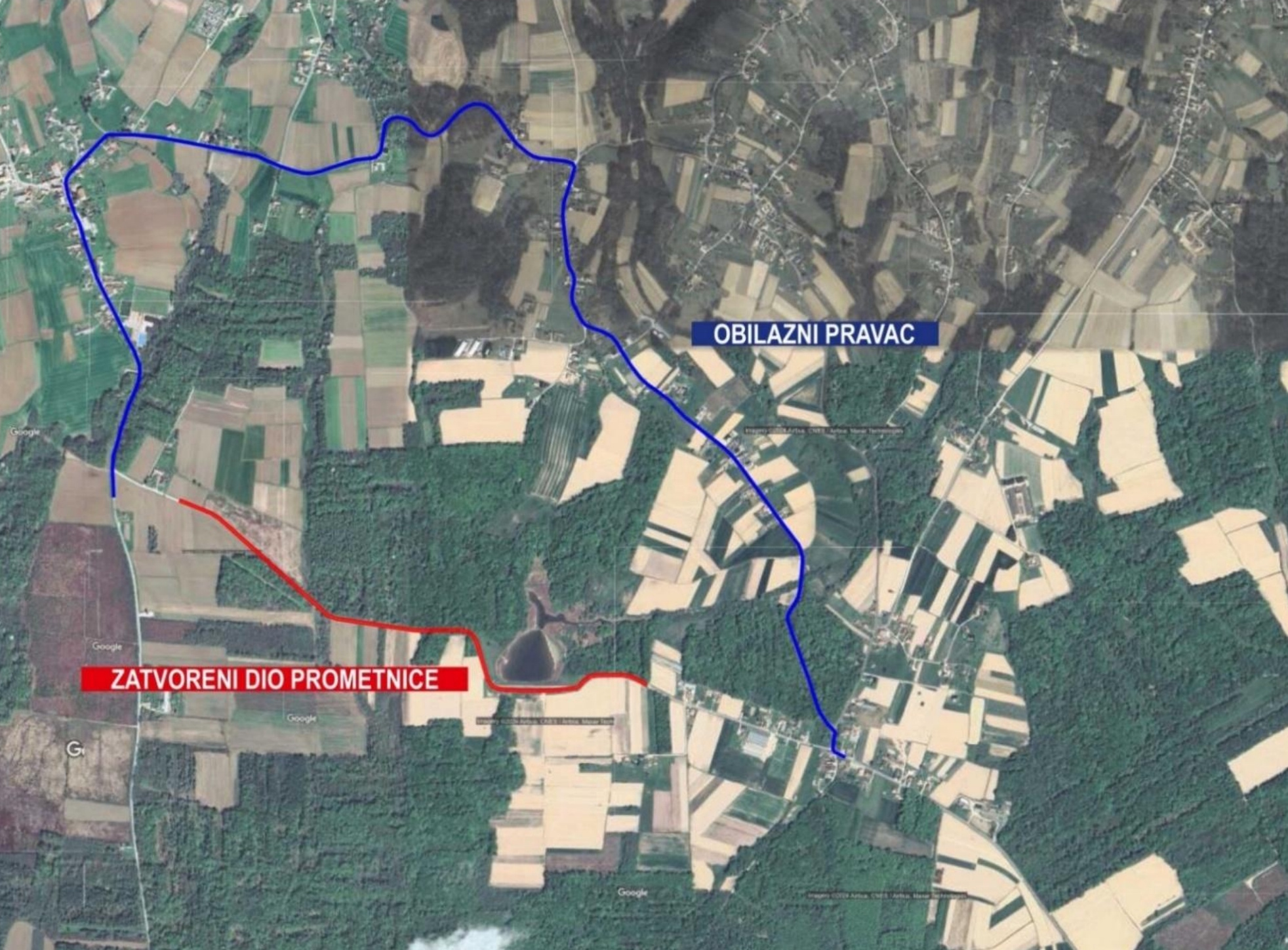 OBAVIJEST O PRIVREMENOM ZATVARANJU DIJELA PROMETNICE LC 20049